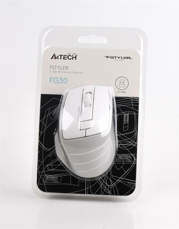 Мышь беспроводная A4Tech FG30 Grey/White