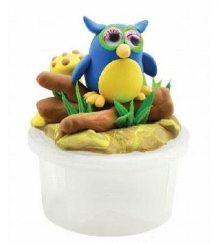 Масса для лепки PAULINDA Super Dough Happy land Сова 4шт (PL-081165-1)