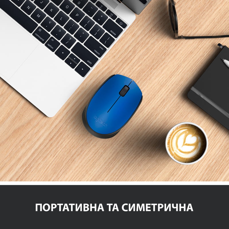 Мышь беспроводная Logitech M171 Blue/Black (910-004640)