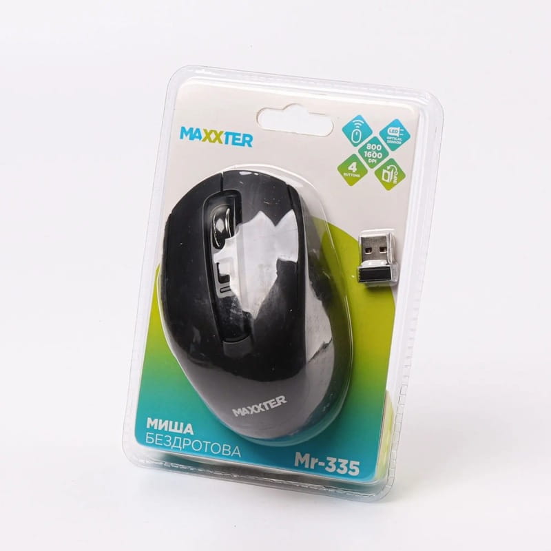 Мышь беспроводная Maxxter Mr-335 Black