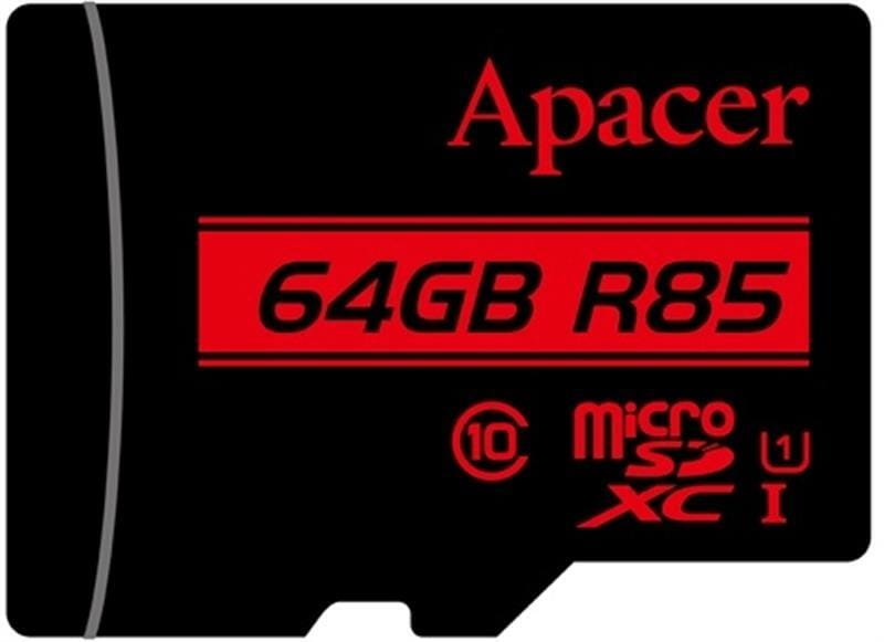 Карта памяти MicroSDHXC  64GB UHS-I Class 10 Apacer + SD adapter (AP64GMCSX10U5-R)