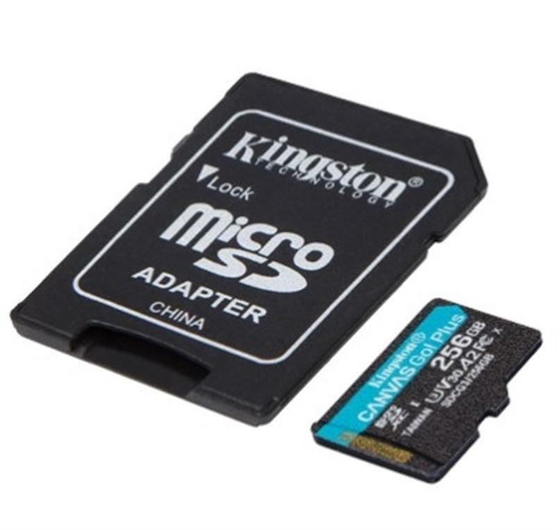 Карта пам`яти MicroSDXC 256GB UHS-I/U3 Class 10 Kingston Canvas Go! Plus R170/W90MB/s + SD-адаптер (SDCG3/256GB)