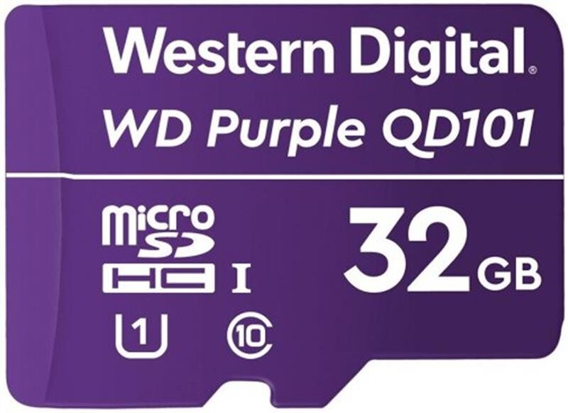 Карта памяти MicroSDHC 32GB UHS-I Class 10 WD Purple QD101 (WDD032G1P0C)