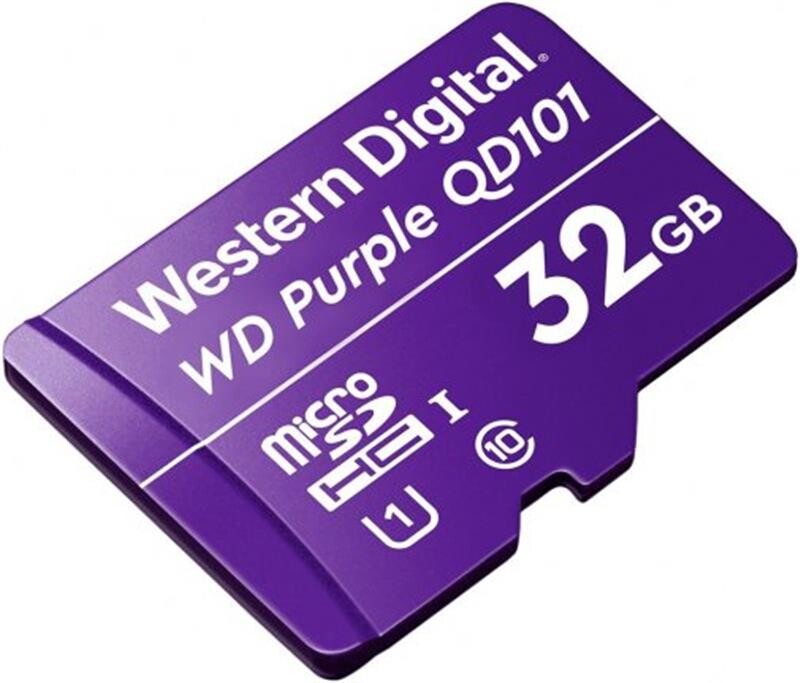Карта памяти MicroSDHC 32GB UHS-I Class 10 WD Purple QD101 (WDD032G1P0C)