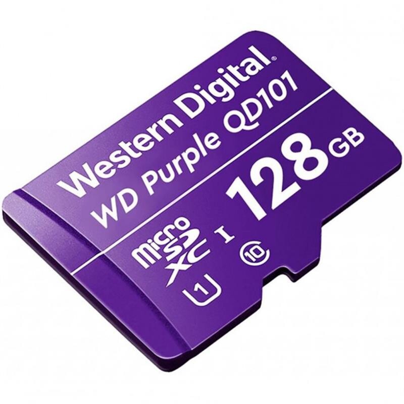 Карта памяти MicroSDHC 128GB UHS-I Class 10 WD Purple QD101 (WDD128G1P0C)