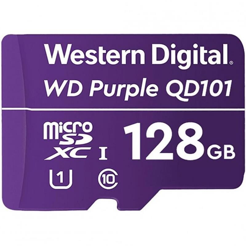 Карта памяти MicroSDHC 128GB UHS-I Class 10 WD Purple QD101 (WDD128G1P0C)