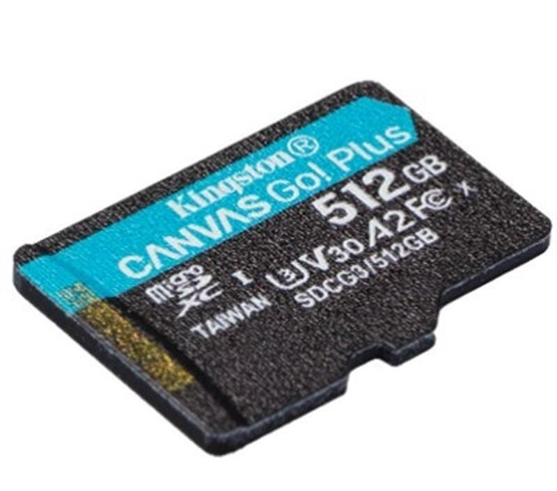 Карта памяти MicroSDXC  512GB UHS-I/U3 Class 10 Kingston Canvas Go! Plus R170/W90MB/s (SDCG3/512GBSP)