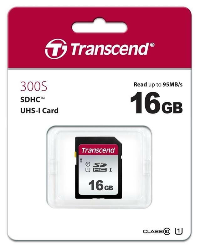 Карта памяти SDHC  16GB UHS-I Class 10 Transcend 300S (TS16GSDC300S)