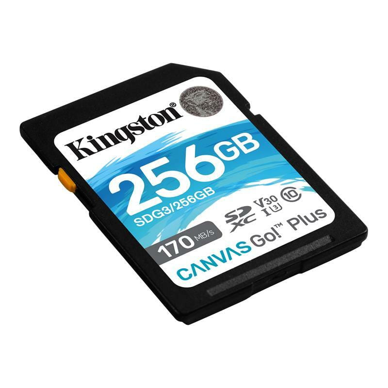 Карта памяти SDXC  256GB UHS-I/U3 Class 10 Kingston Canvas Go! Plus R170/W90MB/s (SDG3/256GB)