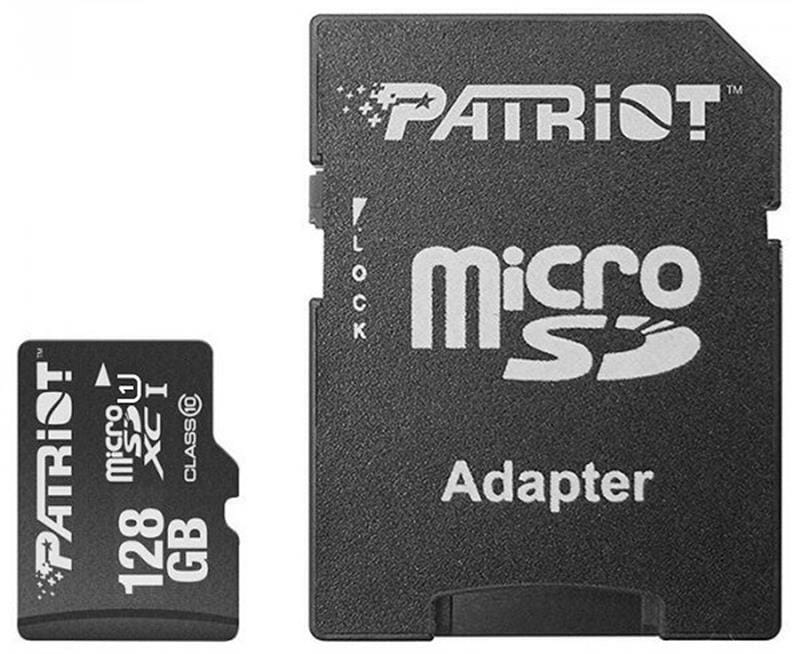 Карта пам`ятi MicroSDXC 128GB UHS-I Class 10 Patriot LX + SD-adapter (PSF128GMCSDXC10)