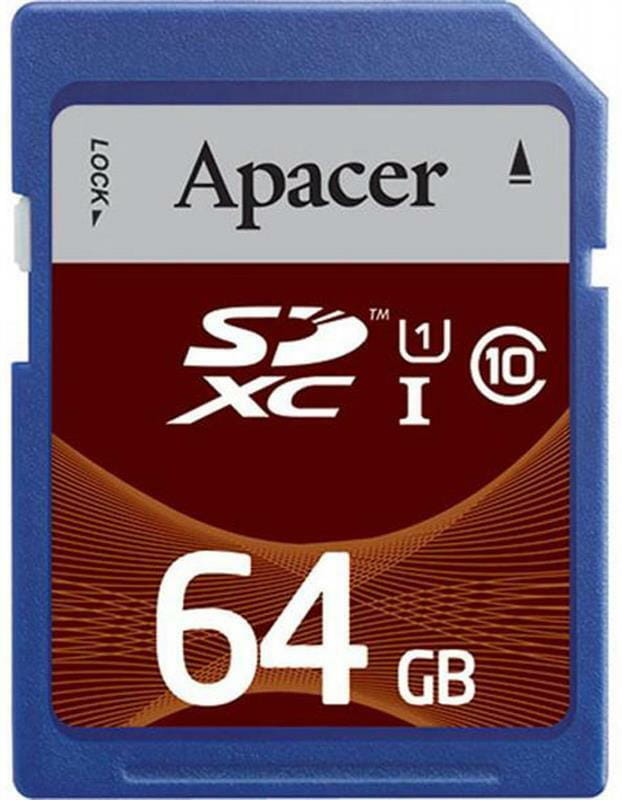Карта памяти SDXC  64GB UHS-I Class 10 Apacer (AP64GSDXC10U1-R)