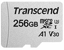 Карта памяти MicroSDXC 256GB UHS-I/U3 Class 10 Transcend 300S A1 + SD-adapter (TS256GUSD300S-A)