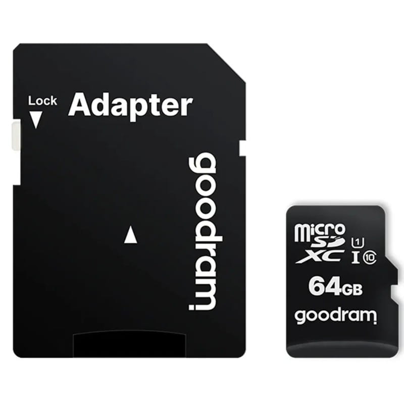 Карта памяти MicroSDXC  64GB UHS-I Class 10 Goodram + SD-adapter (M1AA-0640R12)