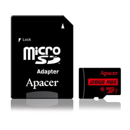 Карта пам`ятi MicroSDHXC 128GB UHS-I Class 10 Apacer + SD adapter (AP128GMCSX10U5-R)