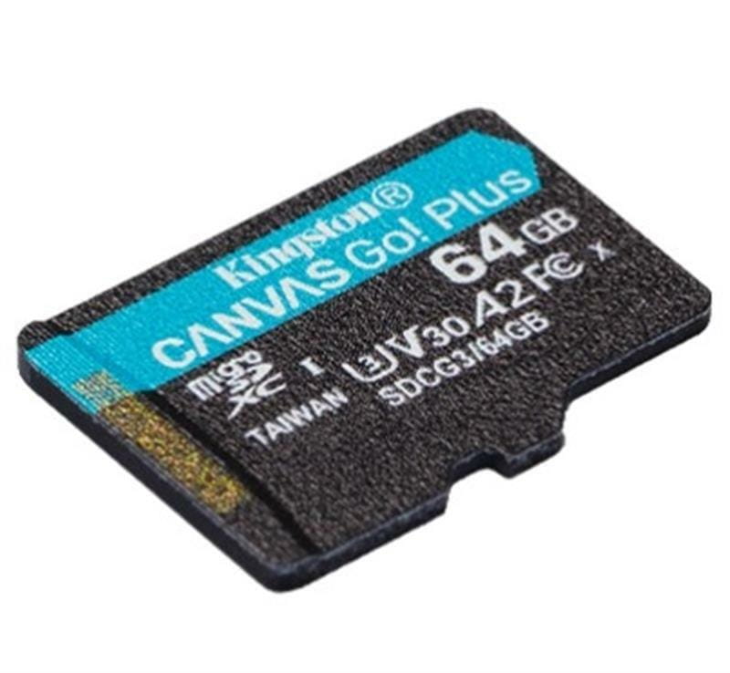 Карта пам`яті MicroSDXC 64GB UHS-I/U3 Class 10 Kingston Canvas Go! Plus R170/W70MB/s (SDCG3/64GBSP)