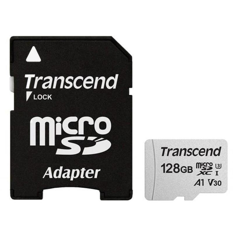 Карта пам`ятi MicroSDXC 128GB UHS-I/U3 Class 10 Transcend 300S A1 + SD-adapter (TS128GUSD300S-A)