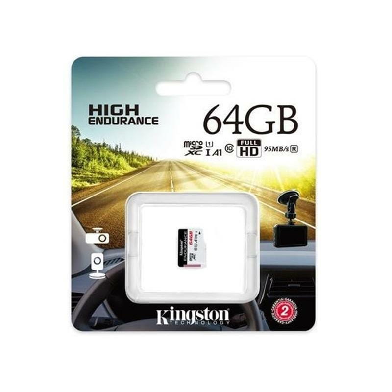 Карта памяти MicroSDXC  64GB UHS-I Class 10 Kingston High Endurance R95/W30MB/s (SDCE/64GB)