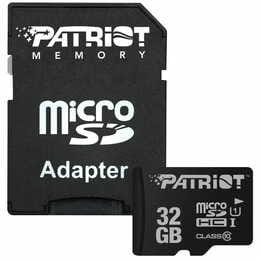 Карта пам`яті  MicroSDHC  32GB UHS-I Class 10 Patriot LX + SD-adapter (PSF32GMCSDHC10)