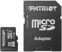 Карта памяти MicroSDHC  32GB UHS-I Class 10 Patriot LX + SD-adapter (PSF32GMCSDHC10)