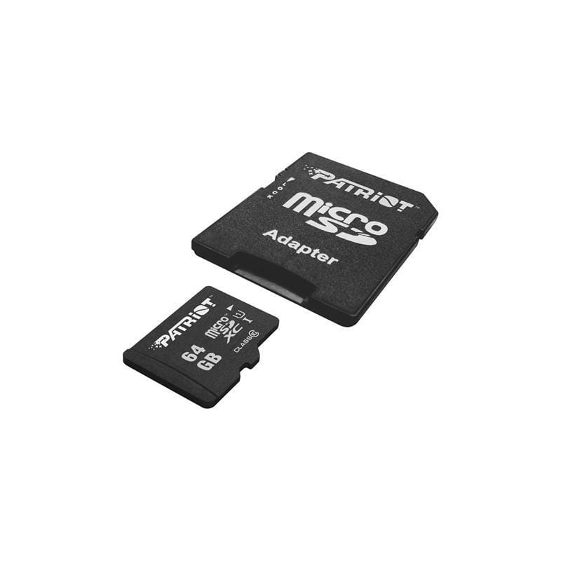 Карта памяти MicroSDXC 64GB UHS-I Class 10 Patriot LX + SD-adapter (PSF64GMCSDXC10)