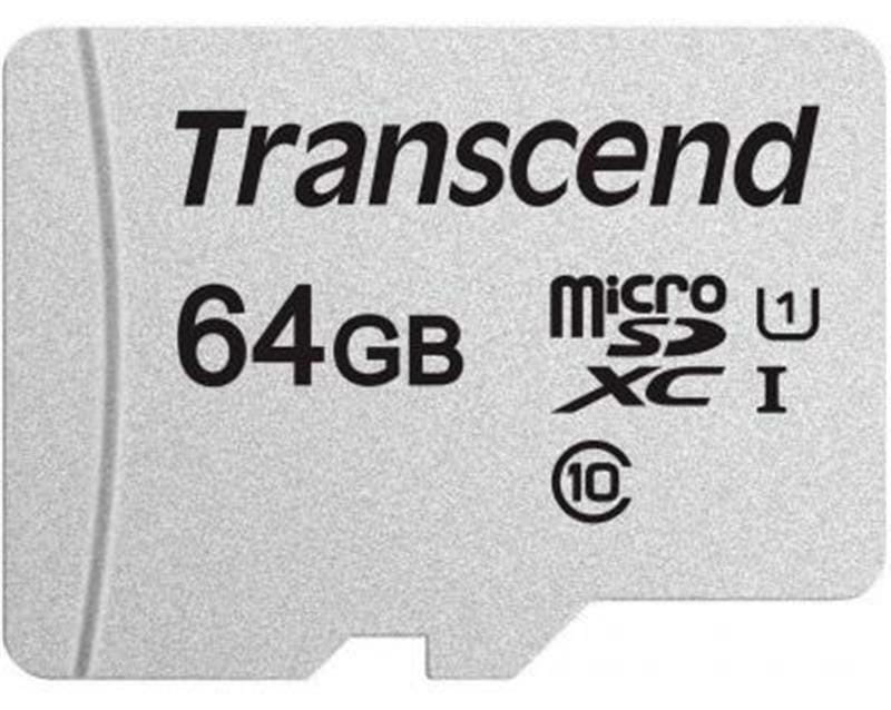 Карта памяти MicroSDXC  64GB UHS-I Class 10 Transcend 300S + SD-adapter (TS64GUSD300S-A)