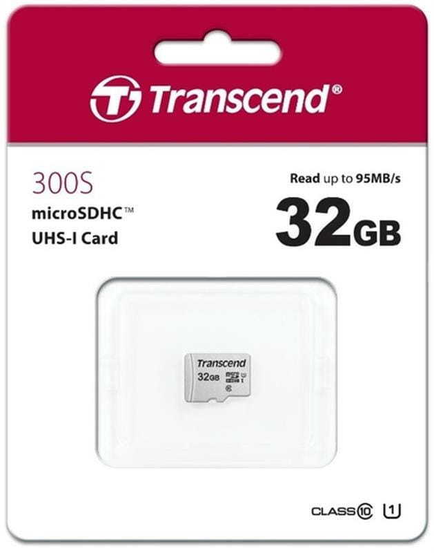 Карта памяти MicroSDHC  32GB UHS-I Class 10 Transcend 300S (TS32GUSD300S)