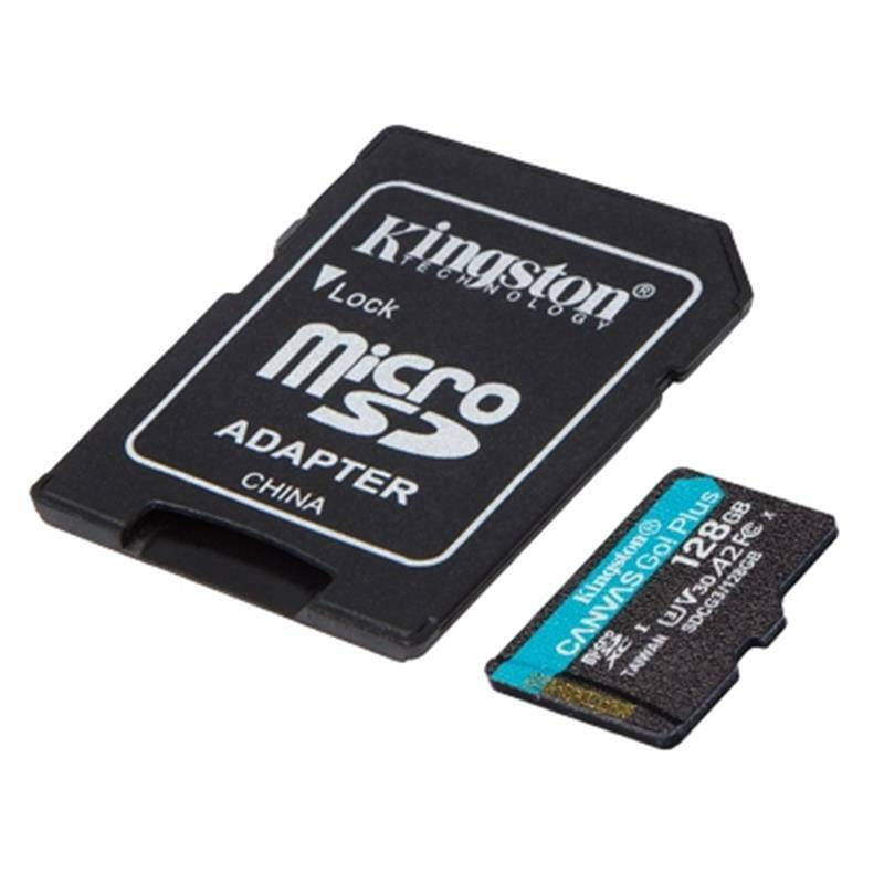 Карта памяти MicroSDXC  128GB UHS-I/U3 Class 10 Kingston Canvas Go! Plus R170/W90MB/s + SD-адаптер (SDCG3/128GB)