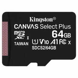 Карта памяти MicroSDXC  64GB UHS-I Class 10 Kingston Canvas Select Plus R100MB/s (SDCS2/64GBSP)