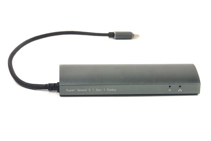 Концентратор USB3.0 PowerPlant CA910557 Grey 2хUSB3.0, 1хUSB-C+Gigabit LAN