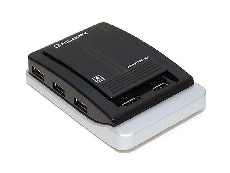 Концентратор USB2.0 PowerPlant CA911349 Black 7хUSB2.0, 1хminiUSB