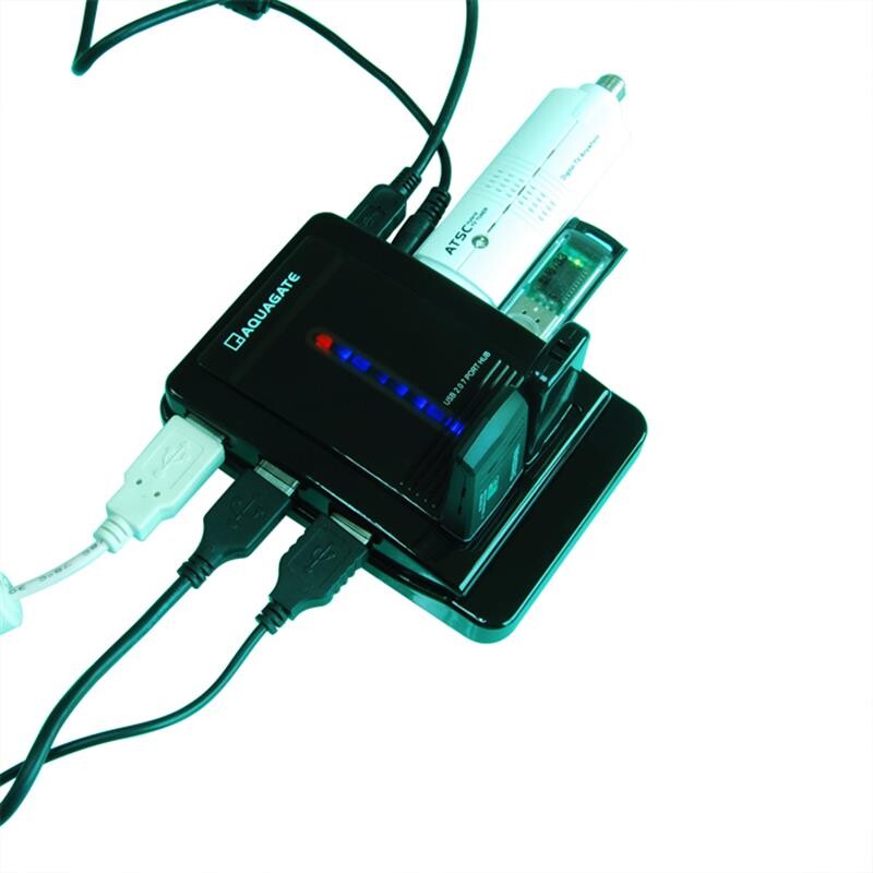 Концентратор USB2.0 PowerPlant CA911349 Black 7хUSB2.0, 1хminiUSB