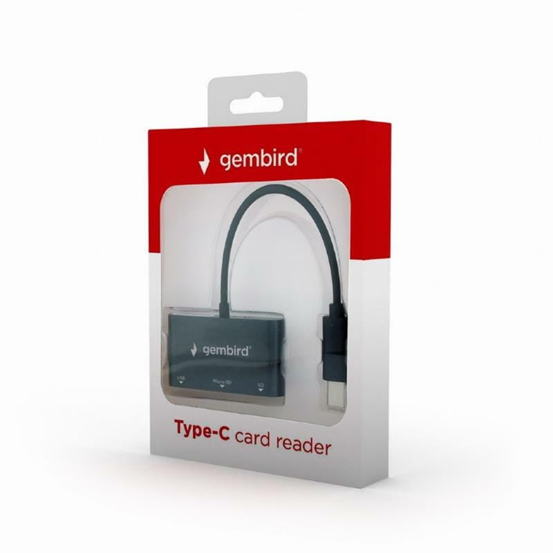 Кардридер USB Type-C Gembird UHB-CR3-02 Black