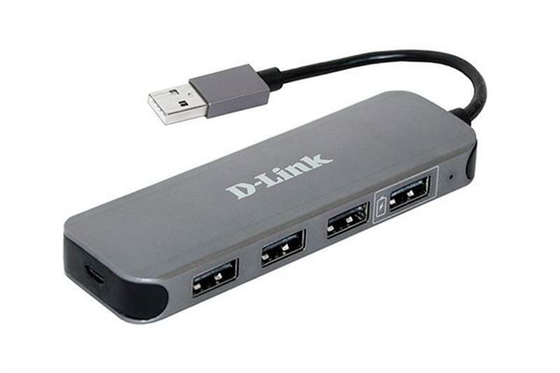 Концентратор USB2.0 D-Link DUB-H4 Black 4хUSB2.0