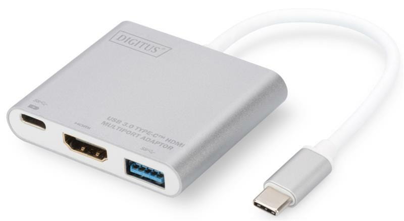 Концентратор USB-C Digitus Silver (DA-70838-1)