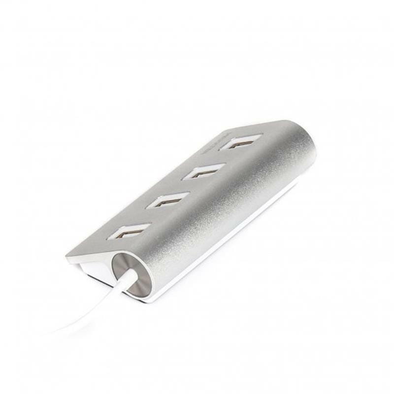 Концентратор USB 2.0 Maxxter 4хUSB2.0 Silver (HU2A-4P-01)