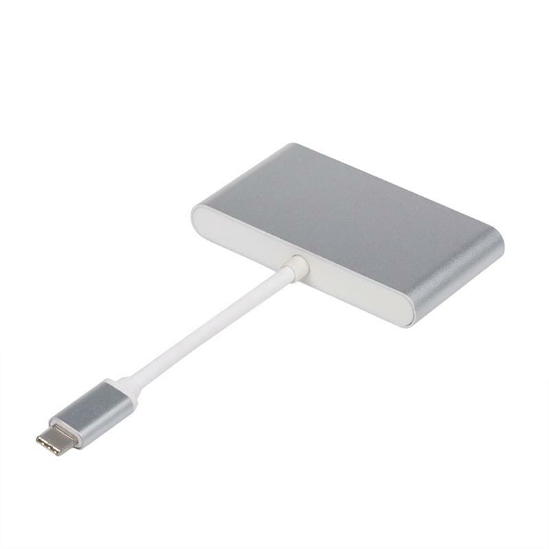 Концентратор USB Type-CAtcom 3хUSB3.0, USB Type-C, 0.1м, метал Silver (12808)