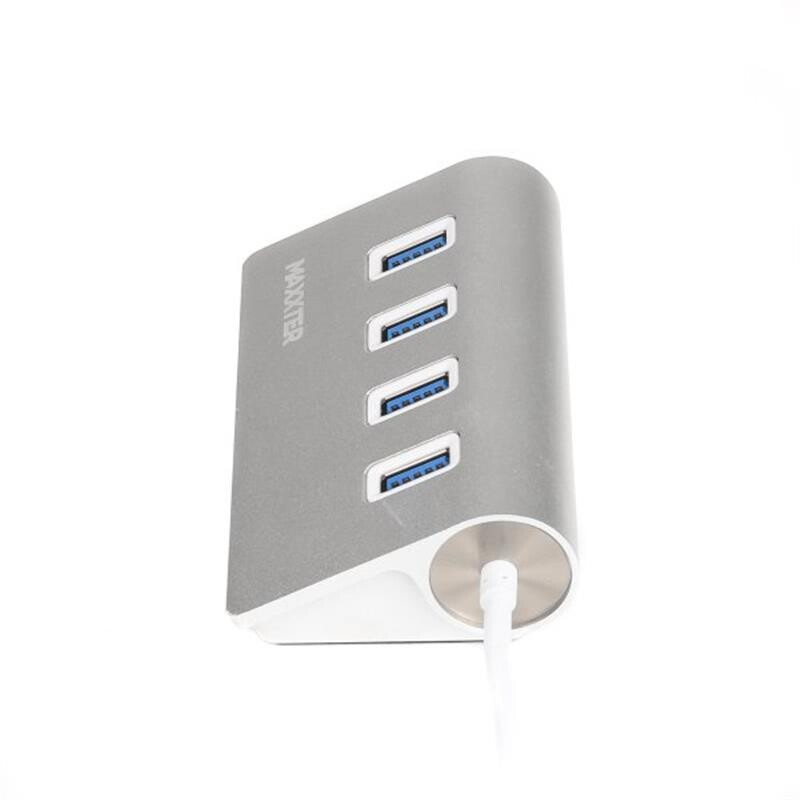 Концентратор USB Type-C Maxxter 4хUSB3.0 Silver (HU3С-4P-01)