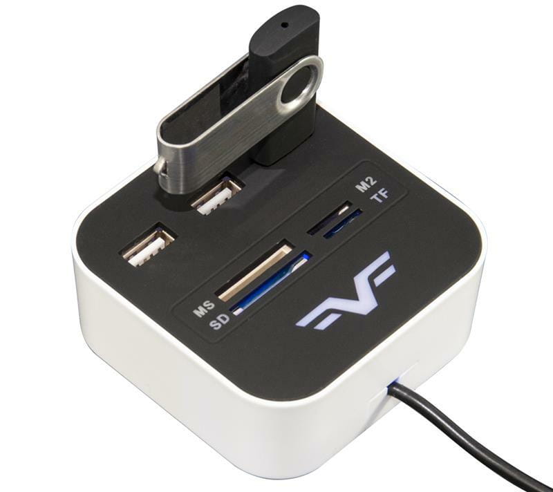 USB-хаб Frime 3 ports Black/White (FHC-AllinOne3p2W)