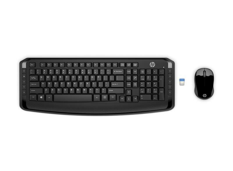 Комплект (клавиатура, мышь) беспроводной HP 300 (3ML04AA) Black USB