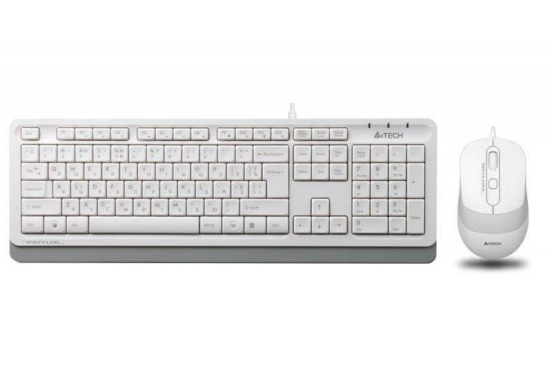 Комплект (клавіатура, миша) A4Tech F1010 White USB