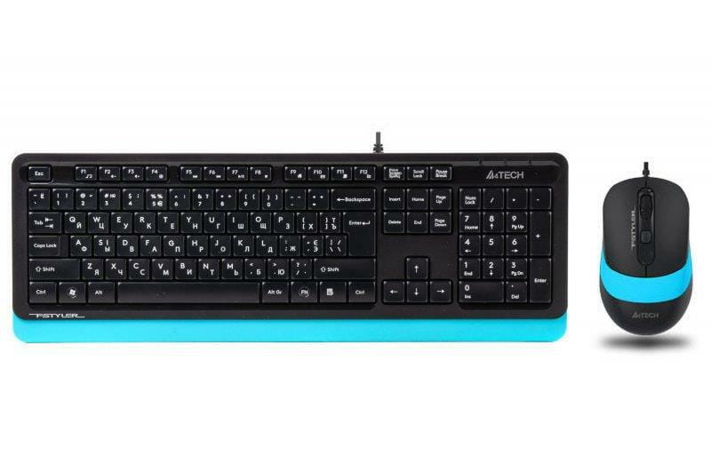 Комплект (клавиатура, мышь) A4Tech F1010 Black/Blue USB