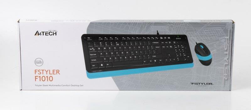 Комплект (клавиатура, мышь) A4Tech F1010 Black/Blue