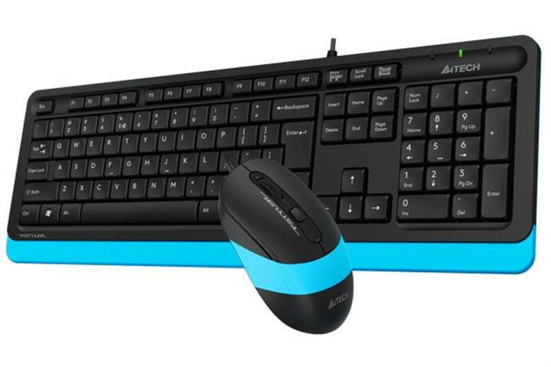 Комплект (клавиатура, мышь) A4Tech F1010 Black/Blue