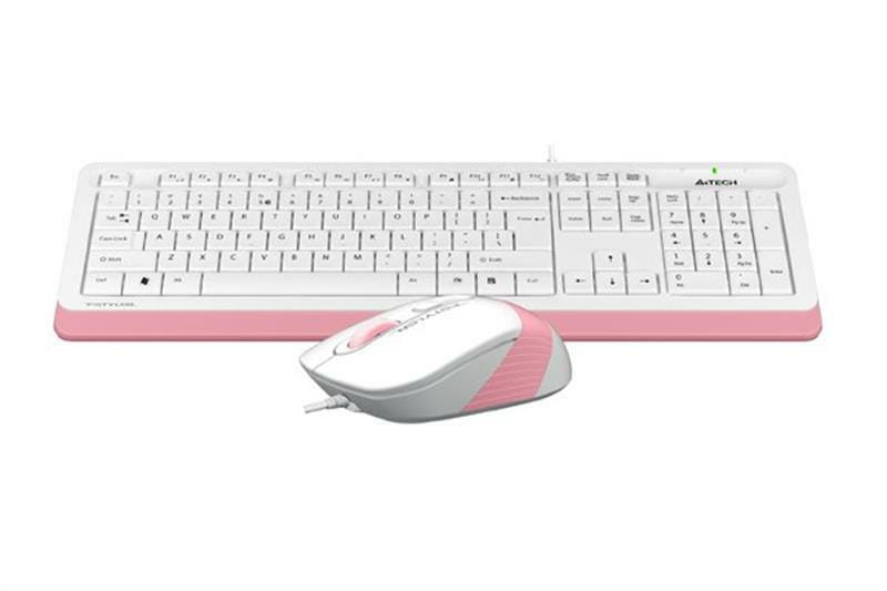 Комплект (клавіатура, мишка) A4Tech F1010 White/Pink USB