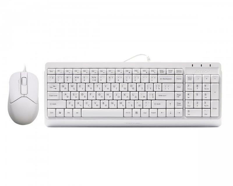 Комплект (клавиатура, мышь) A4Tech F1512 White USB