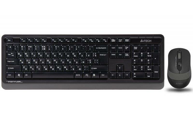 Комплект (клавиатура, мышь) беспроводной A4Tech FG1010 Black/Grey USB