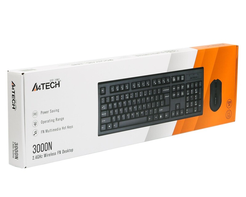 Комплект (клавіатура, миша) бездротовий A4Tech 3000N Black USB