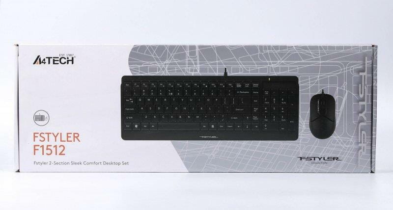 Комплект (клавіатура, миша) A4Tech F1512 Black USB