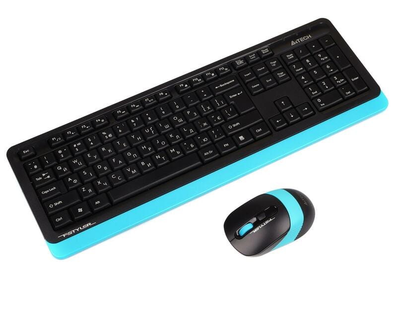 Комплект (клавиатура, мышь) беспроводной A4Tech FG1010 Black/Blue