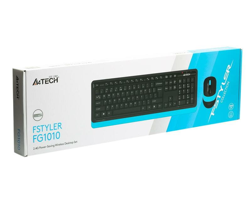 Комплект (клавиатура, мышь) беспроводной A4Tech FG1010 Black/Blue